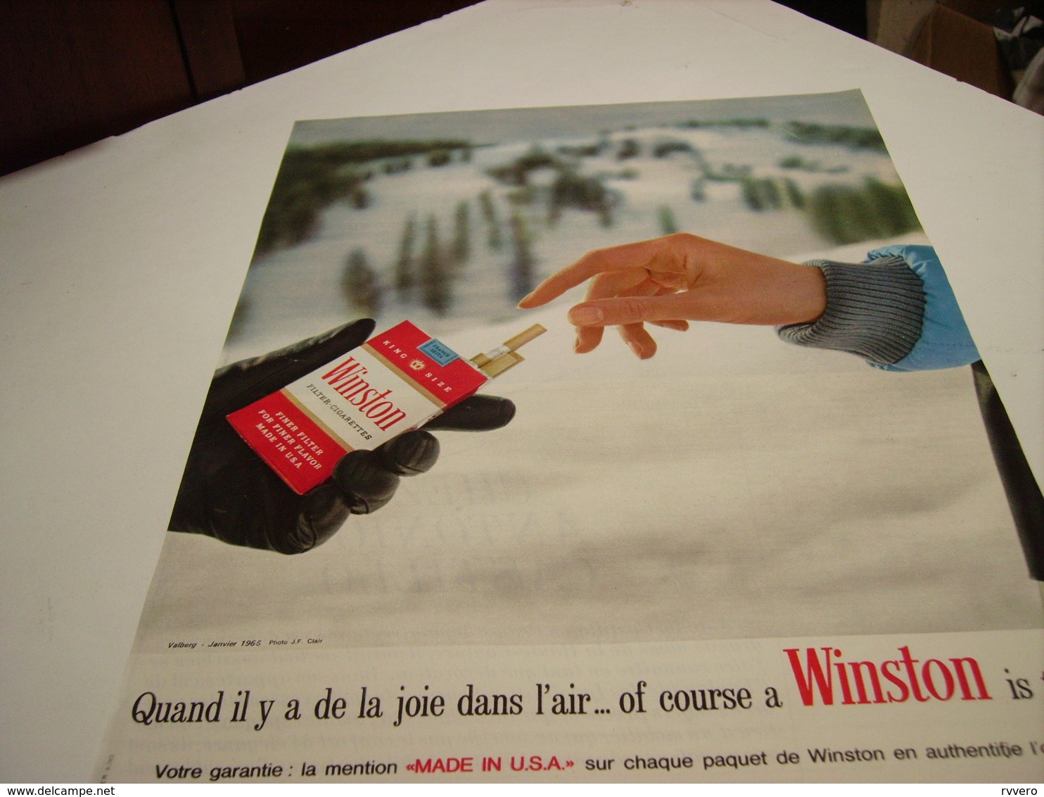 ANCIENNE PUBLICITE CIGARETTE WINSTON 1966 - Autres & Non Classés