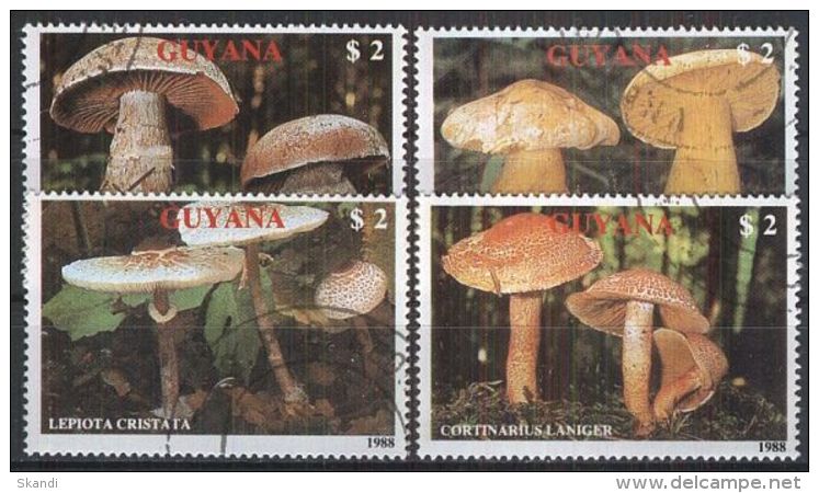 GUYANA 1989 Mi-Nr. 2480/83 O Used - Pilze