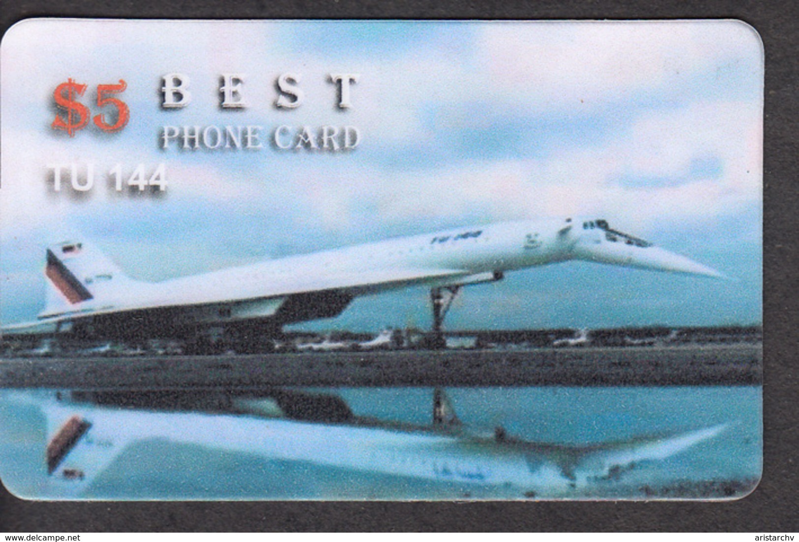 AVIATION PLANE TU 144 SET OF 8 PHONE CARDS