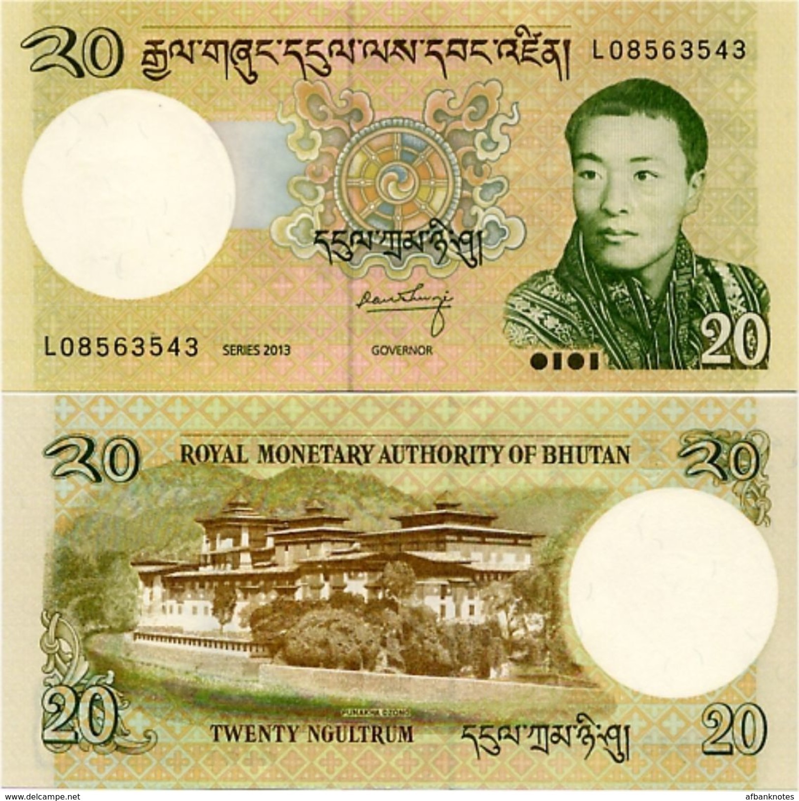 BHUTAN       20 Ngultrum       P-30b       2013       UNC - Bhutan