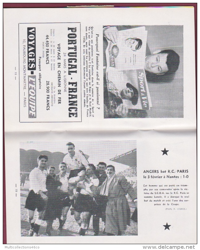 270418 SPORT FOOTBALL Programme Officiel FFF 1957 Parc Des Princes 8e Finale Coupe De France SEDAN SOCHAUX - Bücher