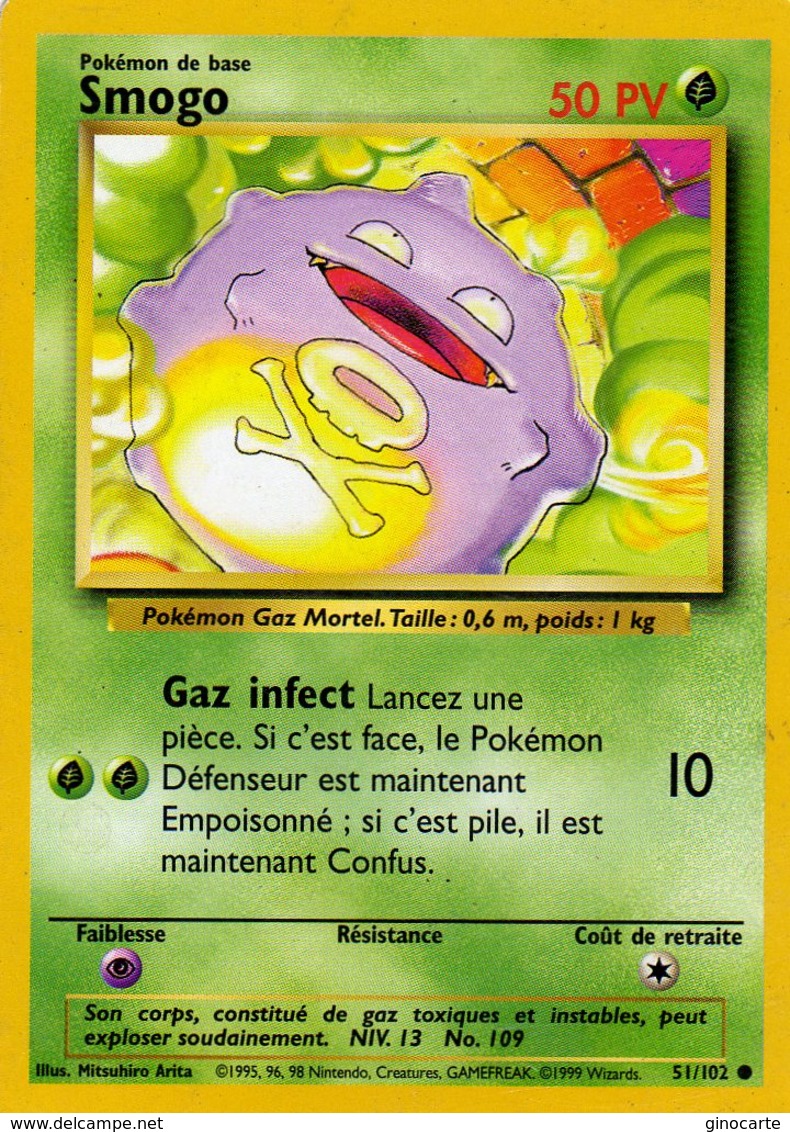 Carte Pokemon Wizards 51/102 Smogo 50pv 1995 - Wizards