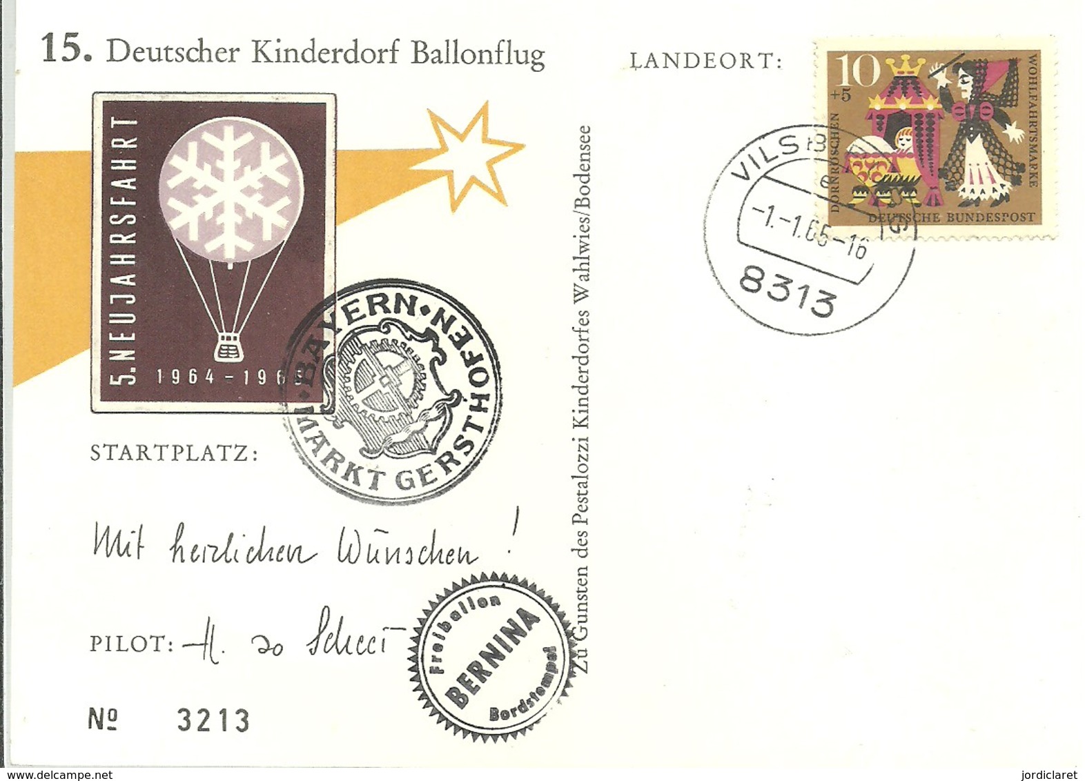 POSTMARKET   1965  ALEMANIA - Montgolfier