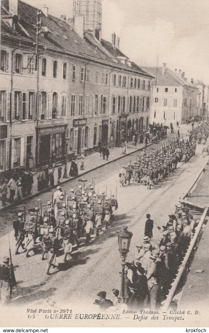 Défilé Des Troupes 1914 Dans Une Ville Non Précisée - édition Thomas Cliché CD - Guerre 1914-18