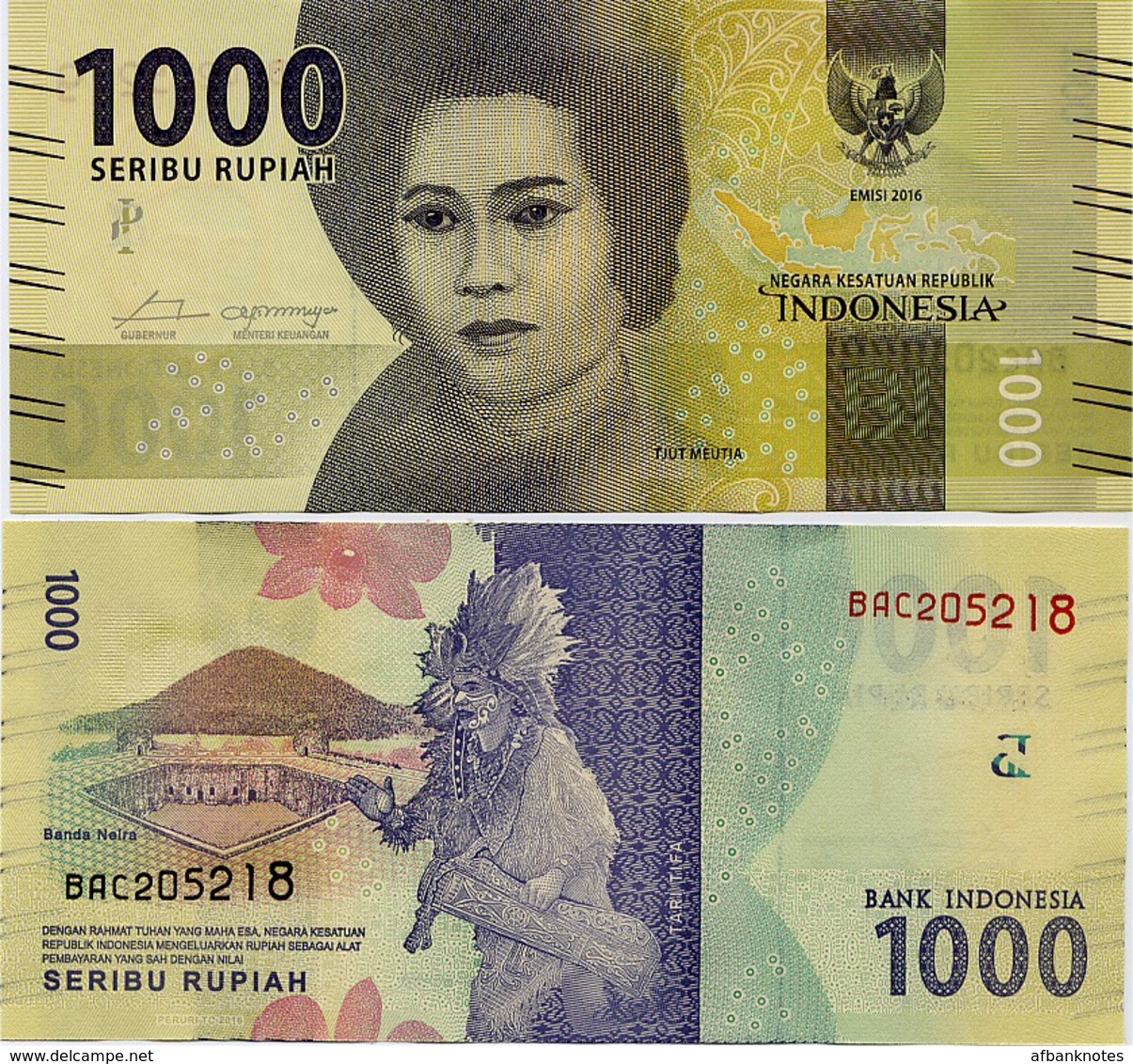 INDONESIA       1000 Rupiah      P-New       2016/2016   UNC - Indonesia