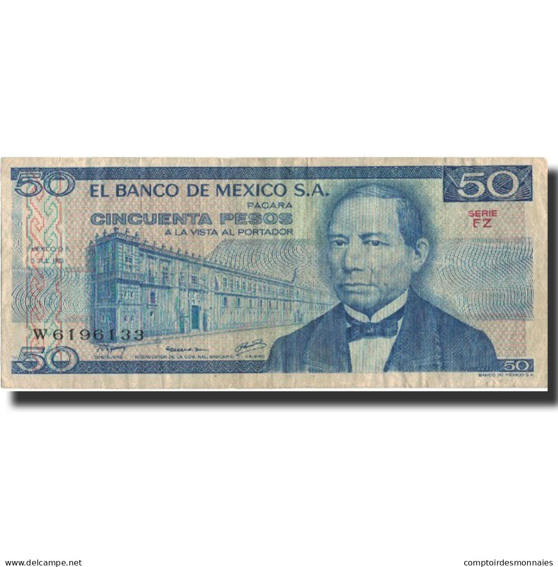 Billet, Mexique, 50 Pesos, 1978, 1978-07-05, KM:65c, TTB - Mexique