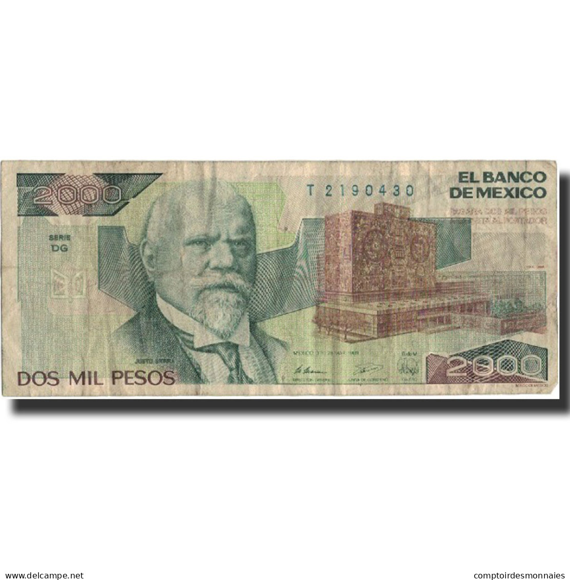 Billet, Mexique, 2000 Pesos, 1989, 1989-03-28, KM:86c, TB+ - Mexique