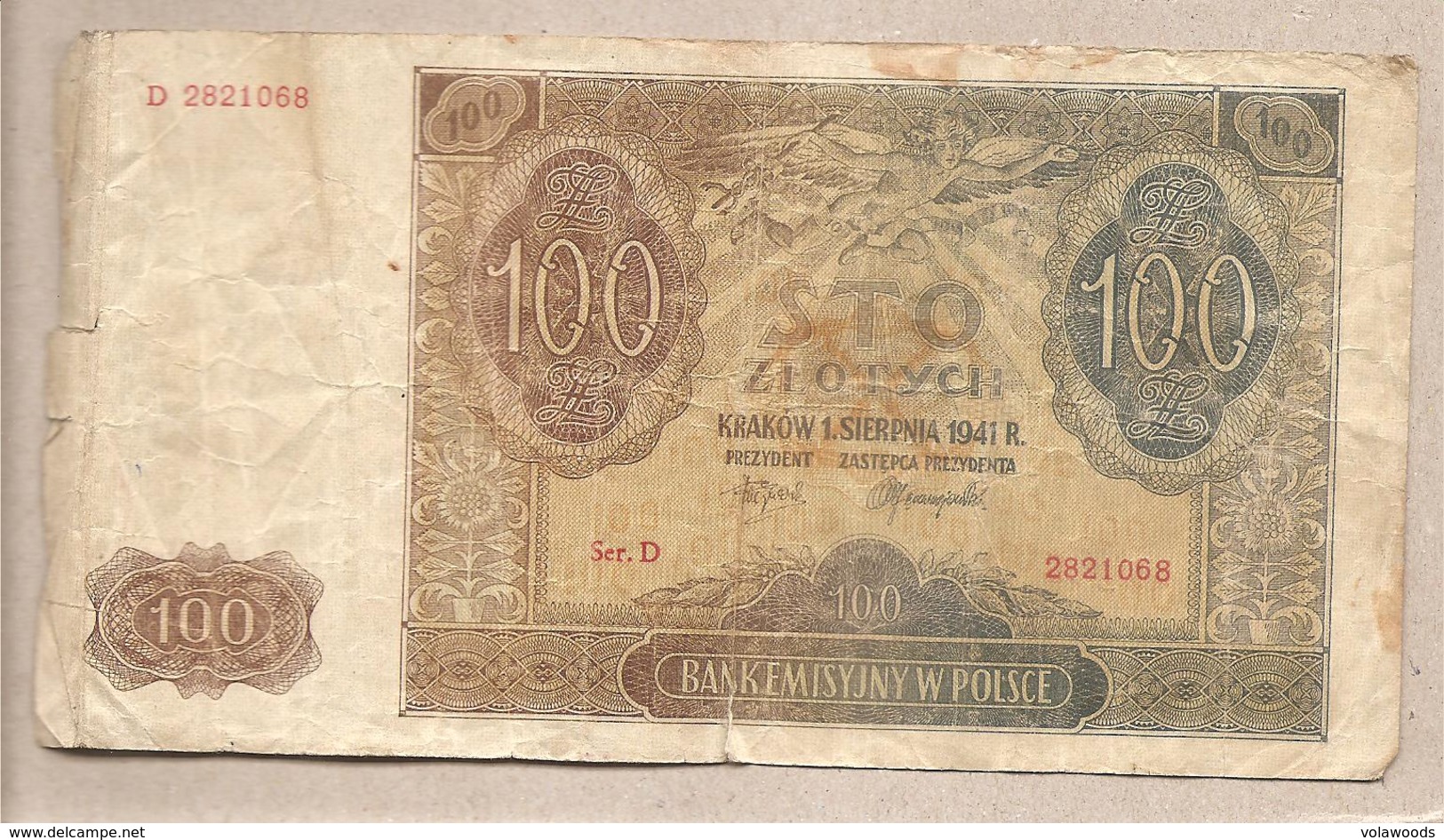 Polonia - Banconota Circolata Da 100 Zloty P-103b - 1941 - Polonia