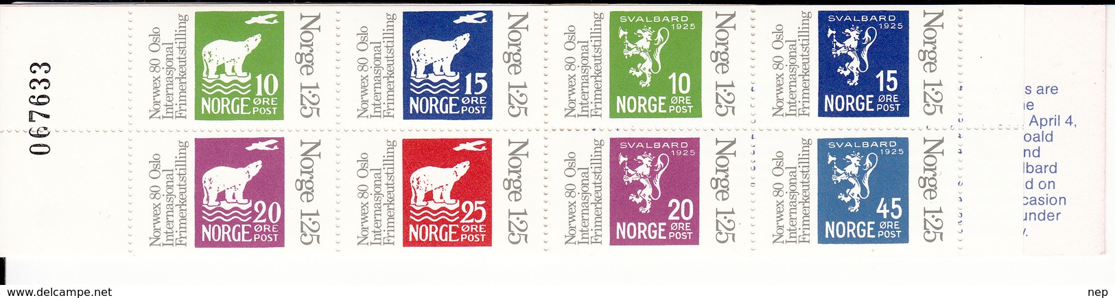 NOORWEGEN - Michel - 1978 - B 1 (MH 1)(Met Nummer) - MNH** - Carnets