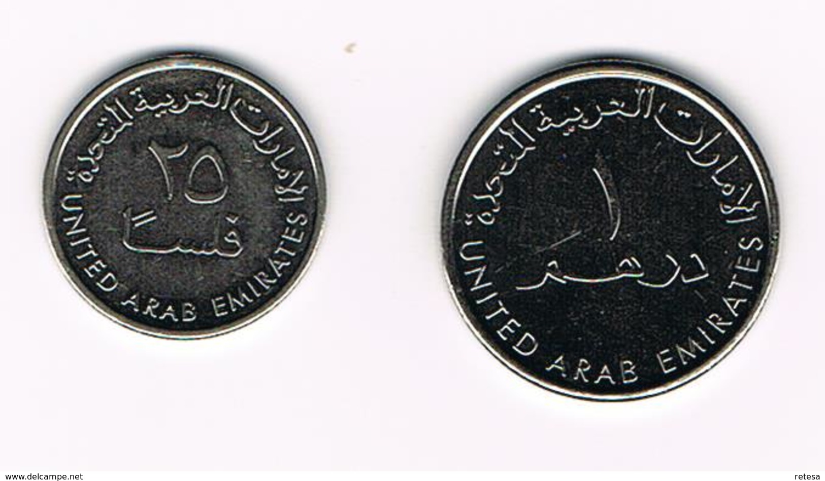 /  UNITED ARAB EMIRATES 25 FILS + 1 DIRHAM 2014  REDUCED  SIZE - United Arab Emirates