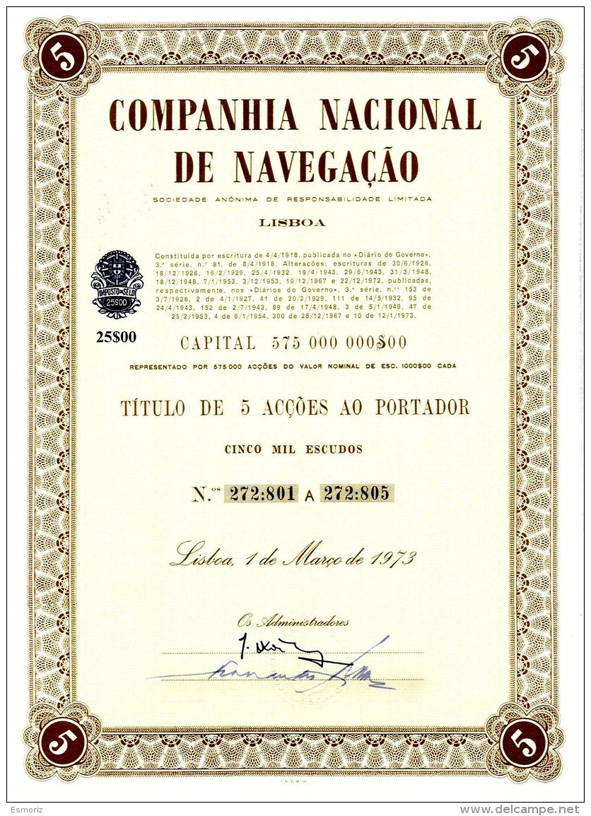 PORTUGAL, Acções &amp; Obrigações, F/VF - Neufs