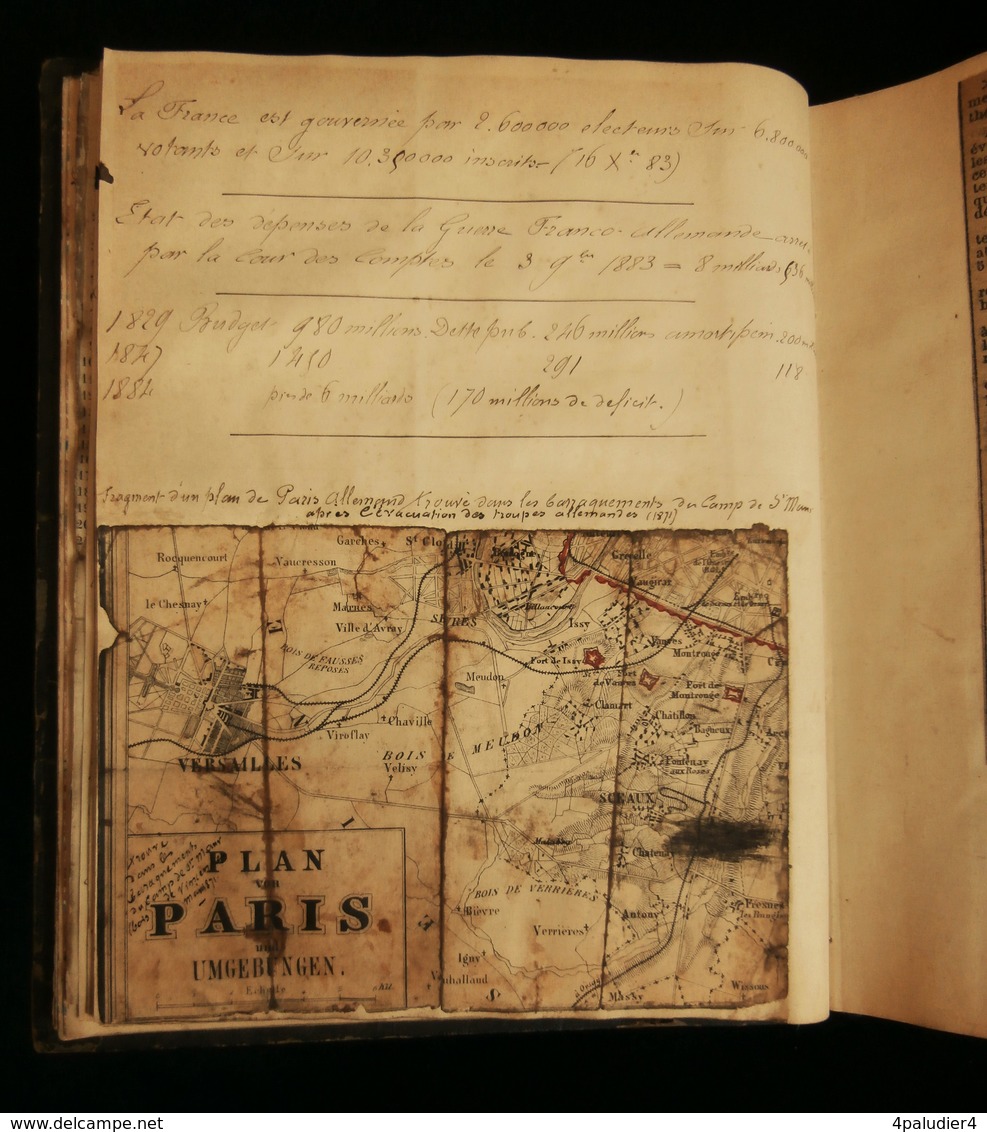 GUERRE DE 1870 LA COMMUNE DE PARIS BALLONS MONTES AEROSTATION Album documents originaux