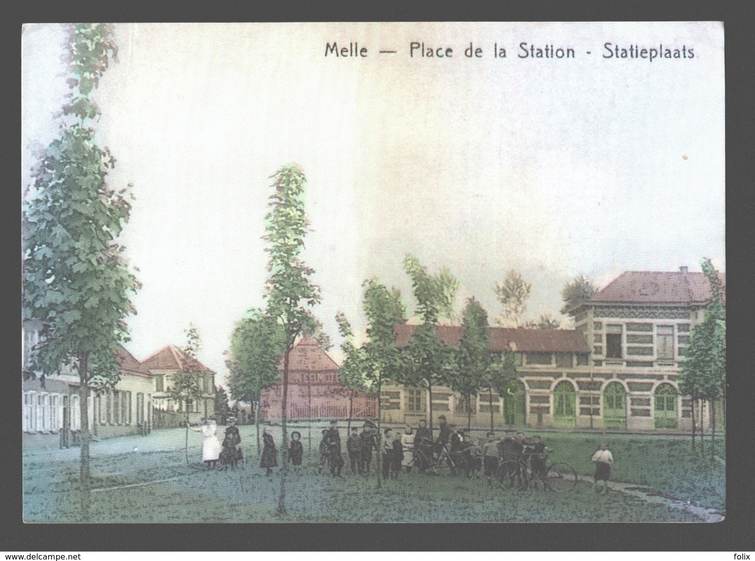 Melle - Place De La Station / Statieplaats - Begin 20ste Eeuw, Huidige Gemeenteplein - Promokaart Gemeenteverkiezingen - Melle