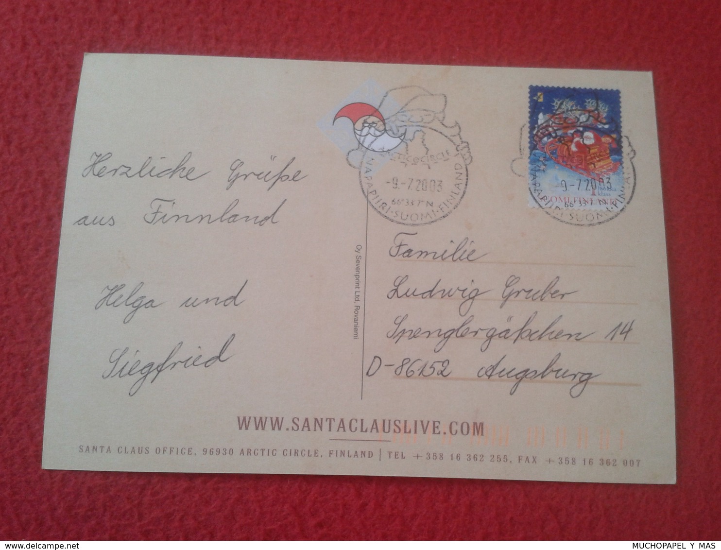 POSTAL POST CARD POSTCARD CARTE POSTALE FINLAND FINLANDIA SUOMI ARCTIC CIRCLE CÍRCULO POLAR ÁRTICO SANTA CLAUS KLAUS VER - Finlandia