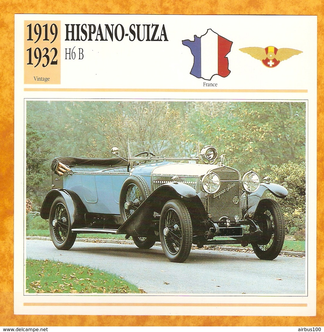 1919 FRANCE VIEILLE VOITURE HISPANO H6 B - FRANCE OLD CAR - FRANCIA VIEJO COCHE - VECCHIA MACCHINA - Auto's