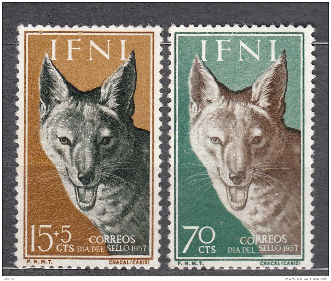 Ifni Animals Jackal 1957 Mi#168,170 Mint Never Hinged - Ifni