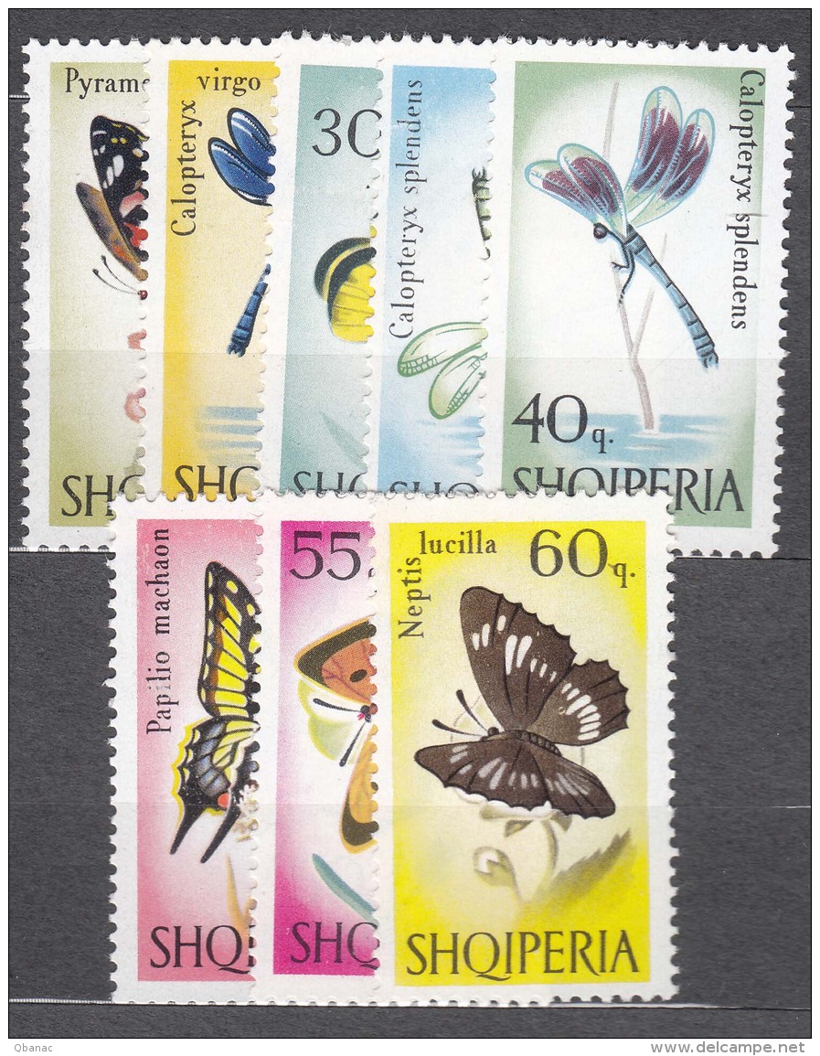 Albania Animals Insects Butterflies 1966 Mi#1048-1055 Mint Never Hinged - Albanie