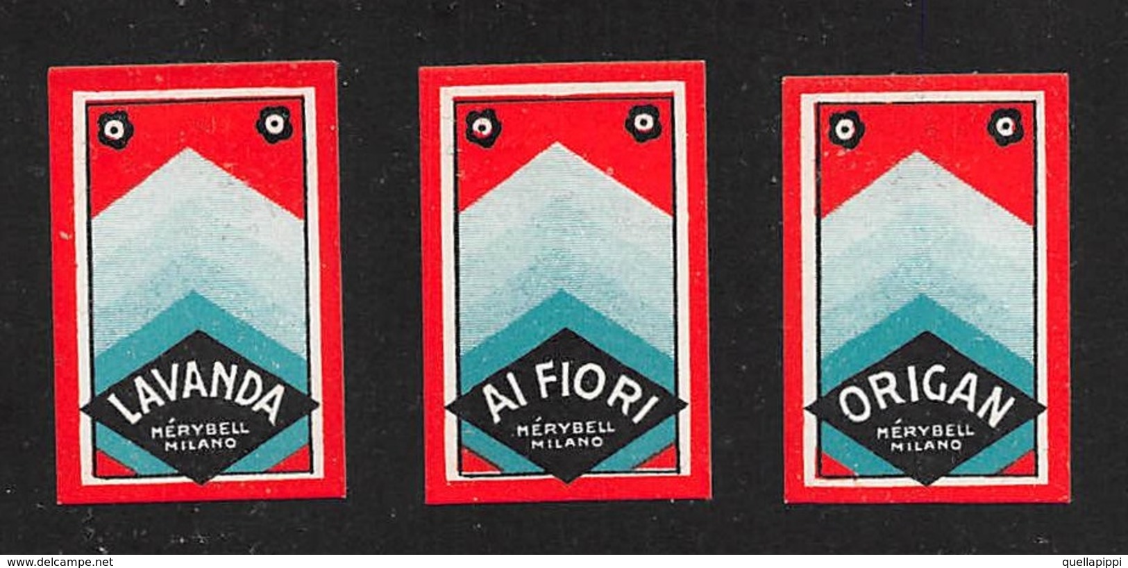 07659 "AI FIORI  -  MERYBELL - MILANO -1925"  NR. 3 ETICHETTE  ORIGINALI - Labels