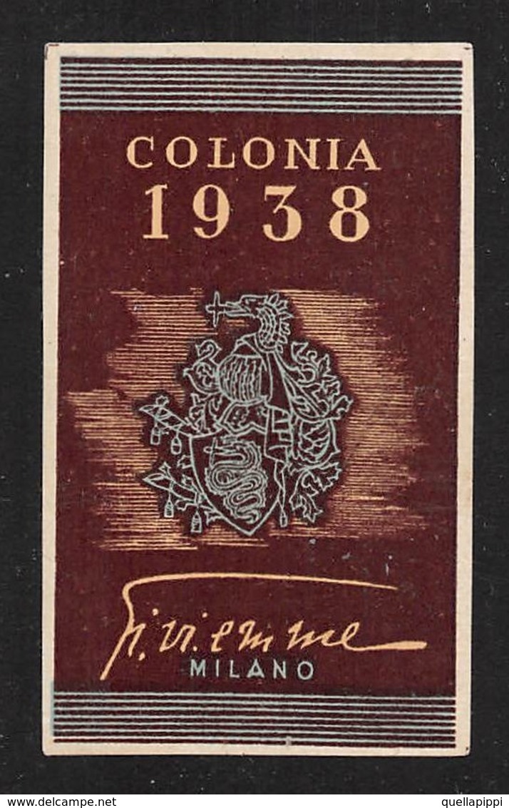 07661 "COLONIA 1938 -  MILANO"  ETICHETTA  ORIGINALE - Etiquetas