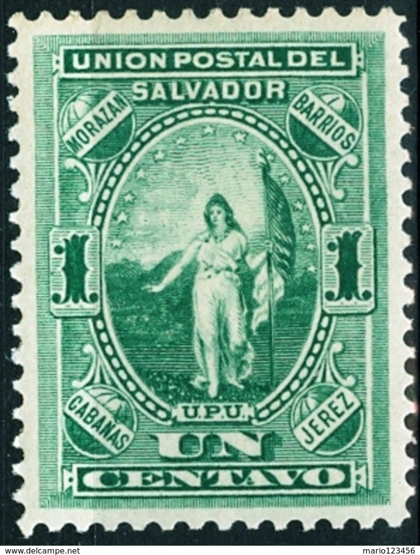 EL SALVADOR, FIGURE ALLEGORICHE, 1889, FRANCOBOLLI NUOVI (MLH*) Scott 21 - El Salvador