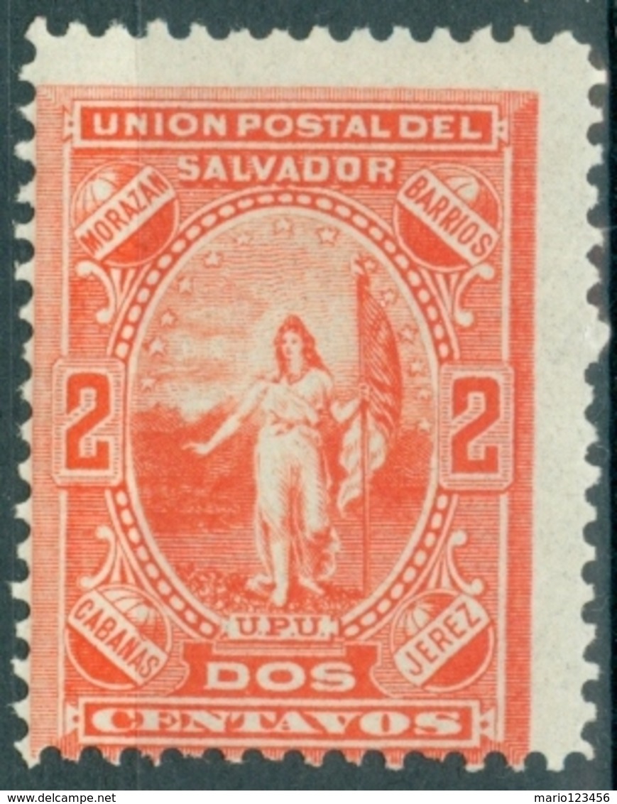 EL SALVADOR, FIGURE ALLEGORICHE, 1889, FRANCOBOLLI NUOVI (MLH*) Scott 22 - El Salvador