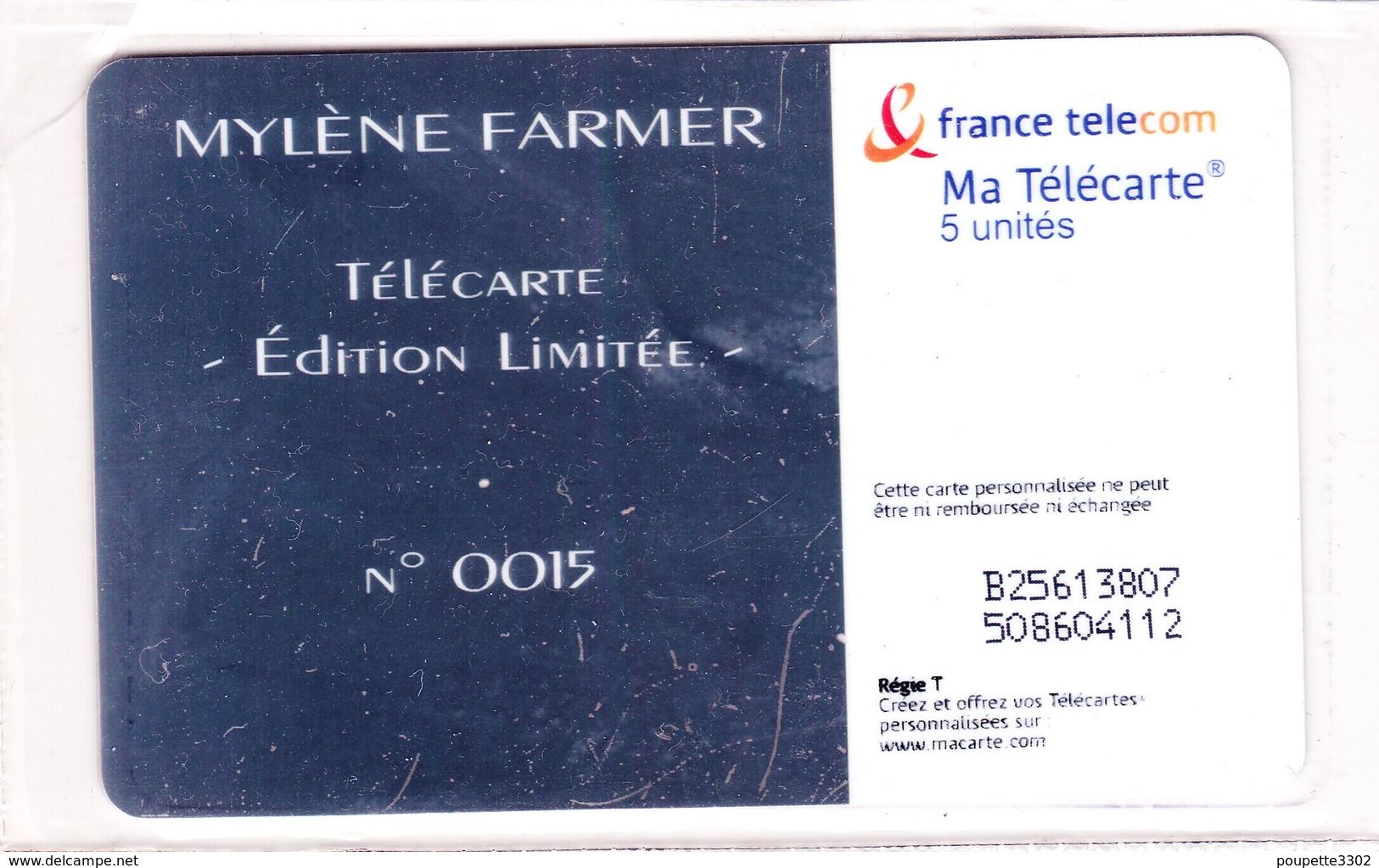 Mylène Farmer - Télécarte  5 Unités - Personnages