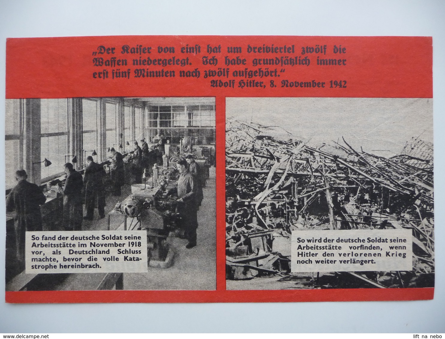 WWII WW2 Tract Flugblatt Propaganda Leaflet In German, PWE G Series/1943 G.95 Nur Deutsche Können Deutschland... Type II - Non Classés