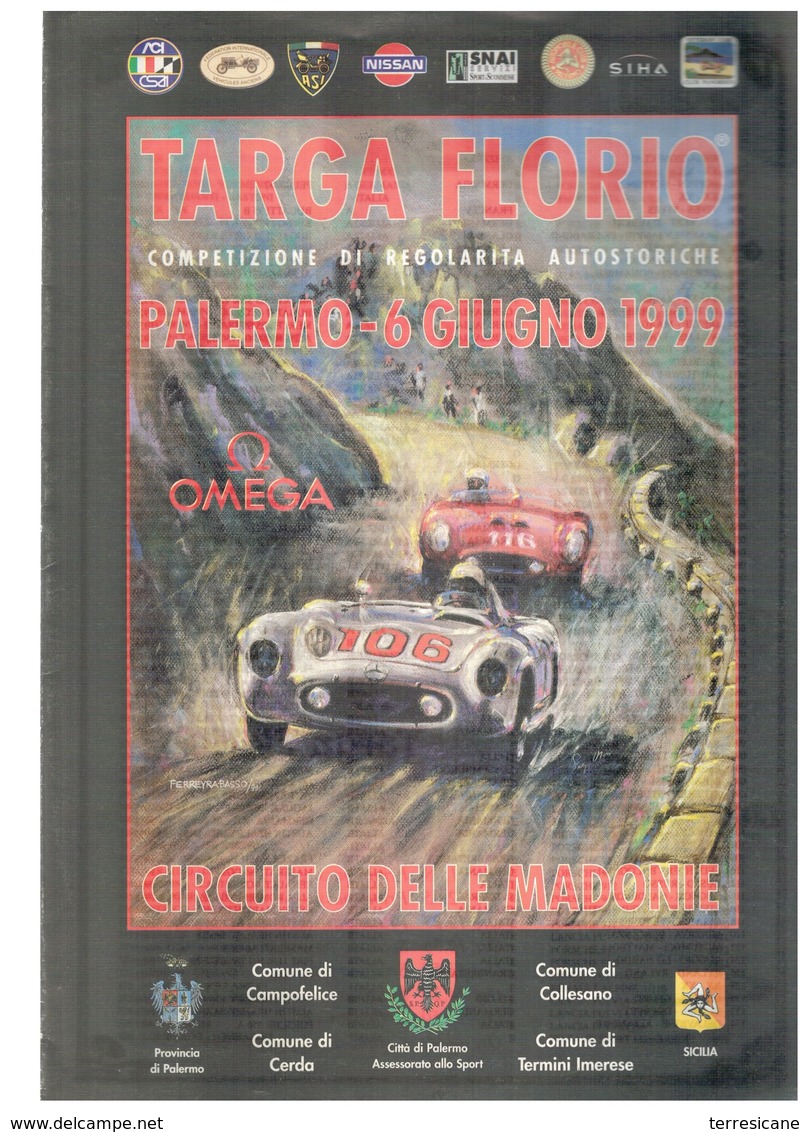 MEMORABILIA SPORTS AUTO MANIFESTO ORIGINALE 70x100 GIRO DI SICILIA TARGA FLORIO STORICO 1999 - Autorennen - F1