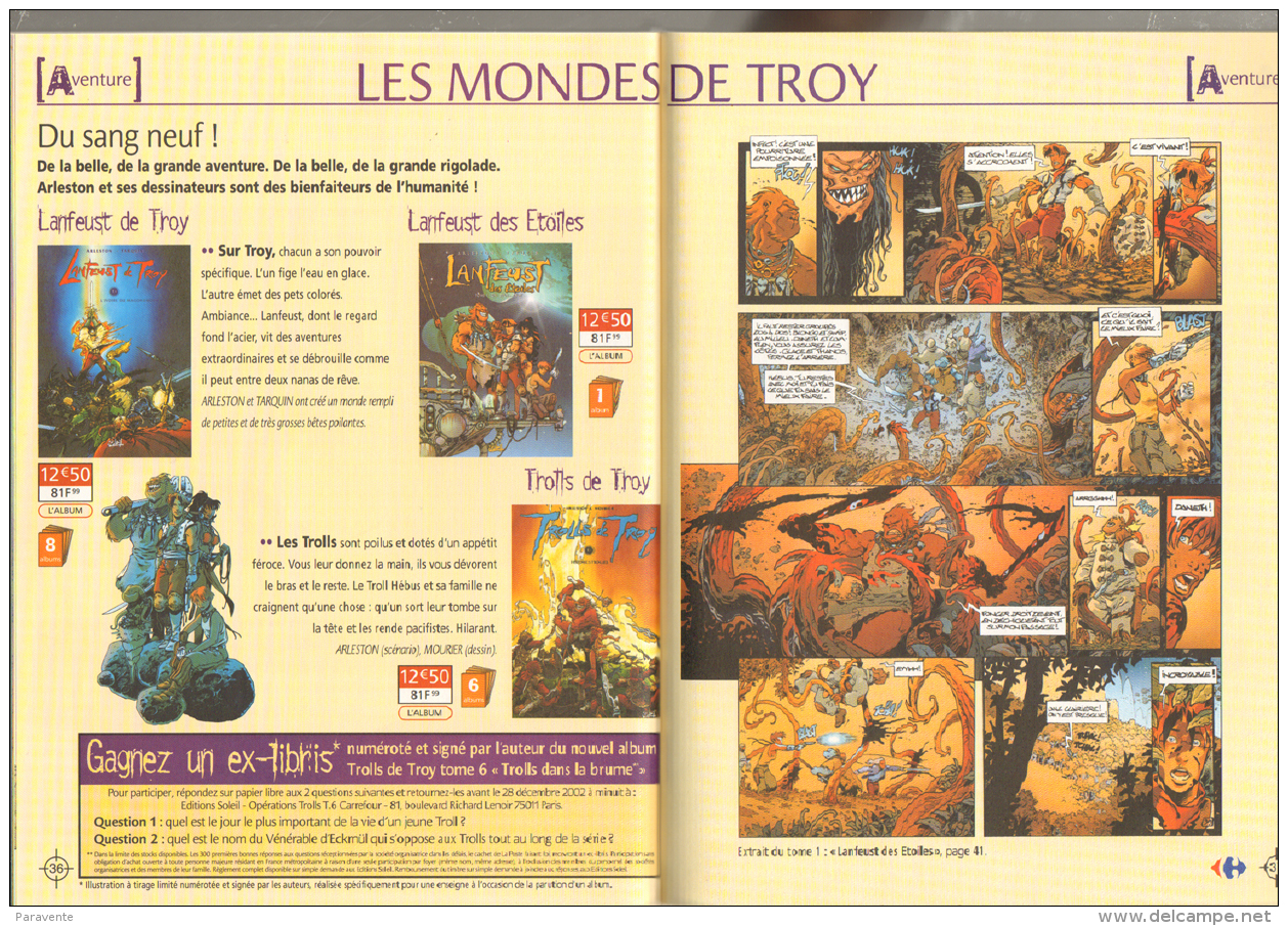 catalogue carrefour 2002 BILAL BOUCQ FRANCQ GIBRAT LOISEL TARDI MARGERIN THORGAL XIII .