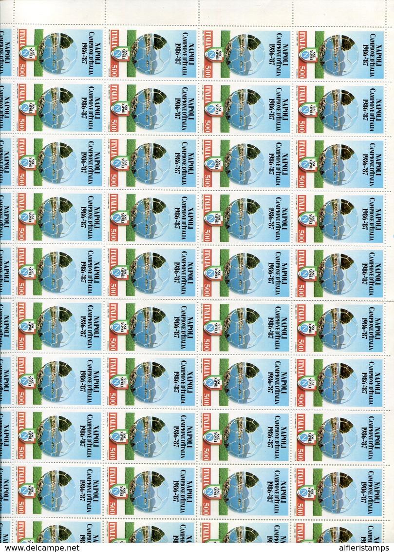 1987-ITALIA- NAPOLI CAMPIONE-   1  FOGLIO COMPLETO-M.N.H.-LUXE ! - Full Sheets