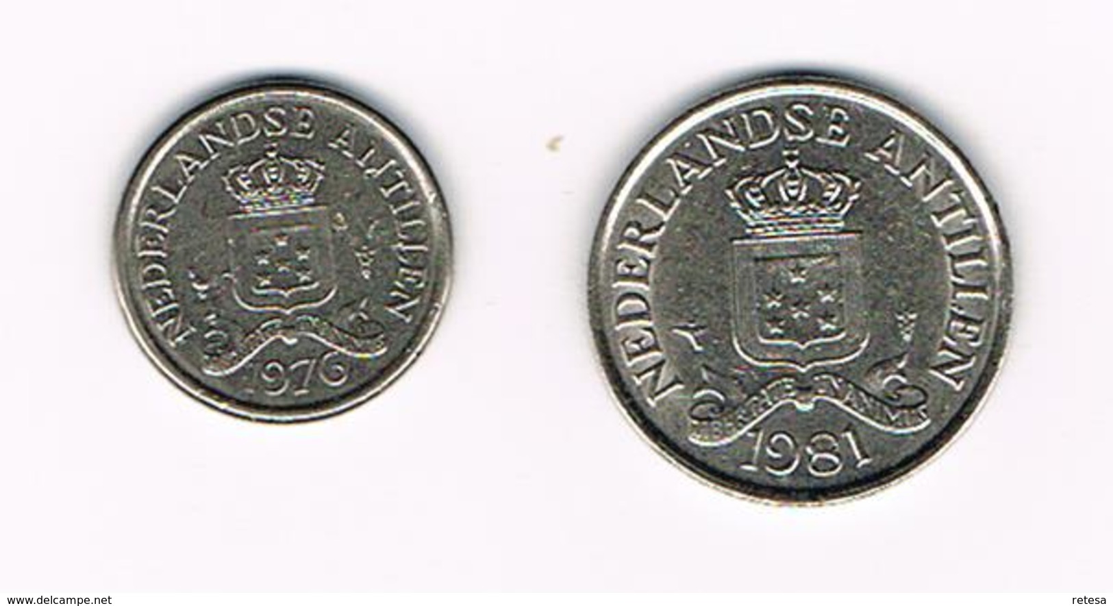 &  NEDERLANDSE ANTILLEN   10 + 25 CENTS  1976/1981 - Antillas Neerlandesas