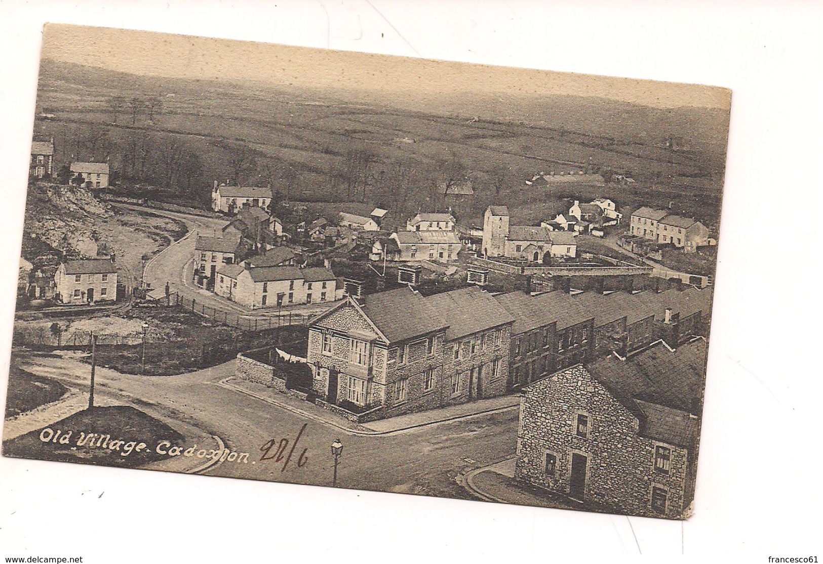 $3-5572 REGNO UNITO GRAN BRETAGNA CADOXTON OLD VILLAGE 1909 VIAGGIATA FRANCOBOLLO ASPORTATO - Altri & Non Classificati