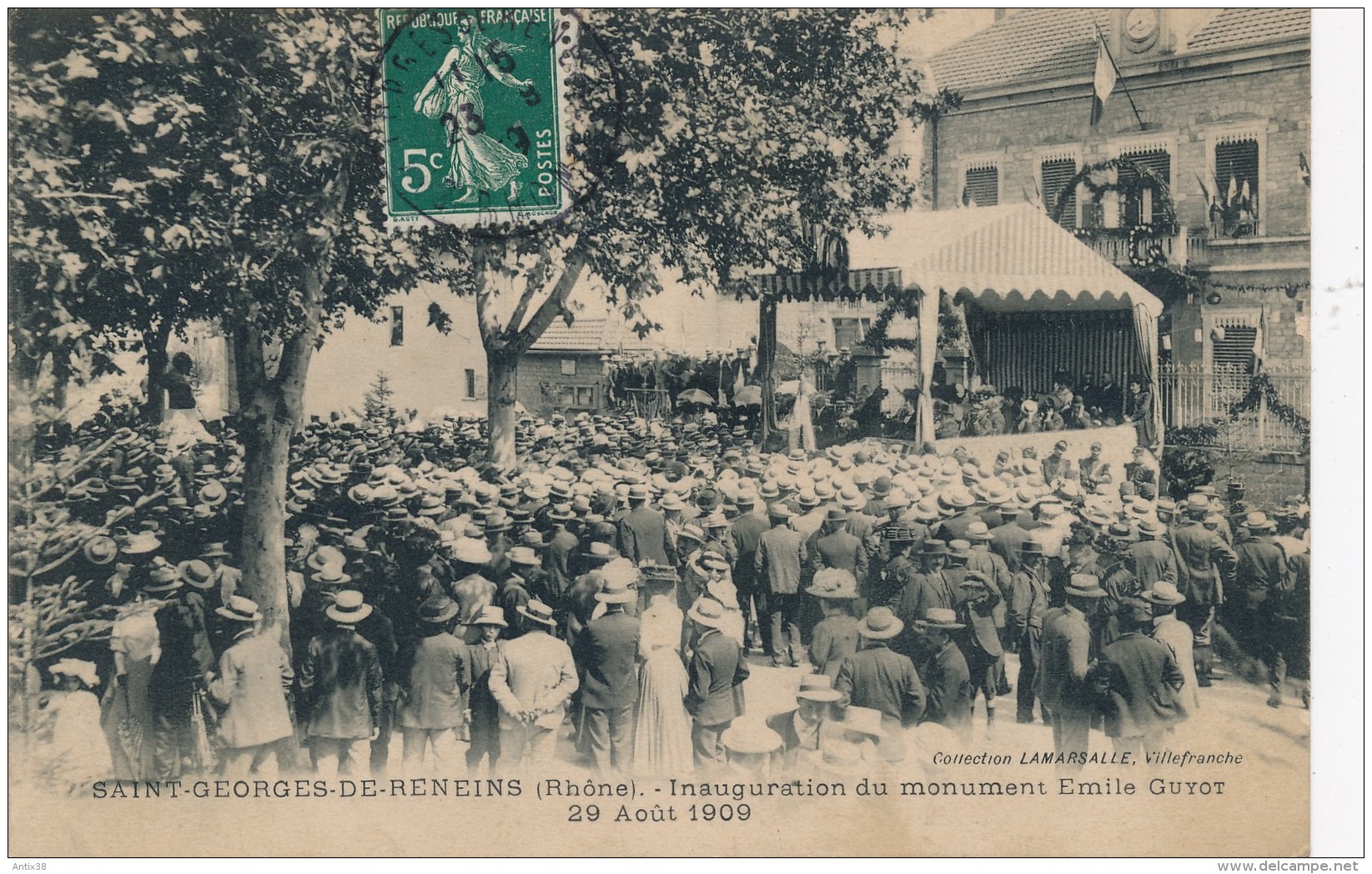 A3 - 69 - SAINT-GEORGES-DE-RENEINS  - Rhône - Inauguration Du Monument Emile-Guyot - 29 Août 1909 - Other & Unclassified