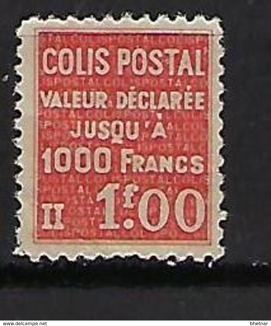 FR Colis Postaux YT 168 " Valeur Déclarée 1F00 Rouge " 1939 Neuf** - Ongebruikt