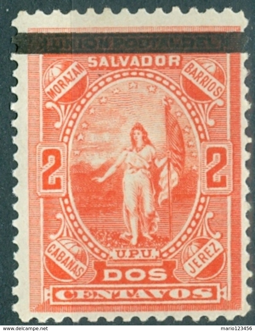 EL SALVADOR, FIGURE ALLEGORICHE, UPU, 1889, FRANCOBOLLI NUOVI (MLH*) Scott 24 EL SALVADOR 1889 FRANCOBOLLI NUOVI (MLH*) - El Salvador