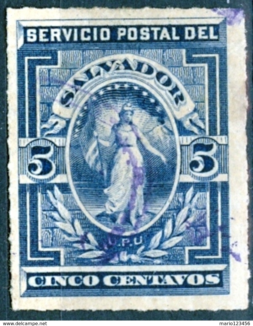 EL SALVADOR, FIGURE ALLEGORICHE, 1888, FRANCOBOLLI USATI YT 16   Scott 20 - El Salvador