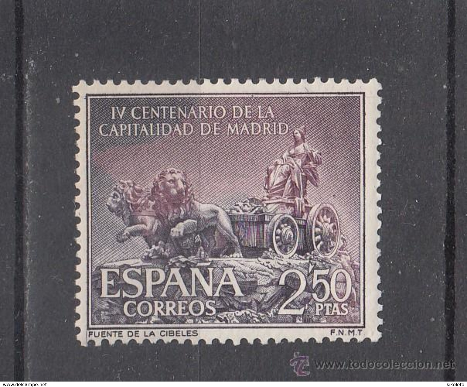 ESPAÑA SPAIN AÑO YEAR 1961 EDIFIL Nº 1391 ** MNH - IV CENTENARIO DE LA CAPITALIDAD DE MADRID - 2,50 Ptas - Nuevos