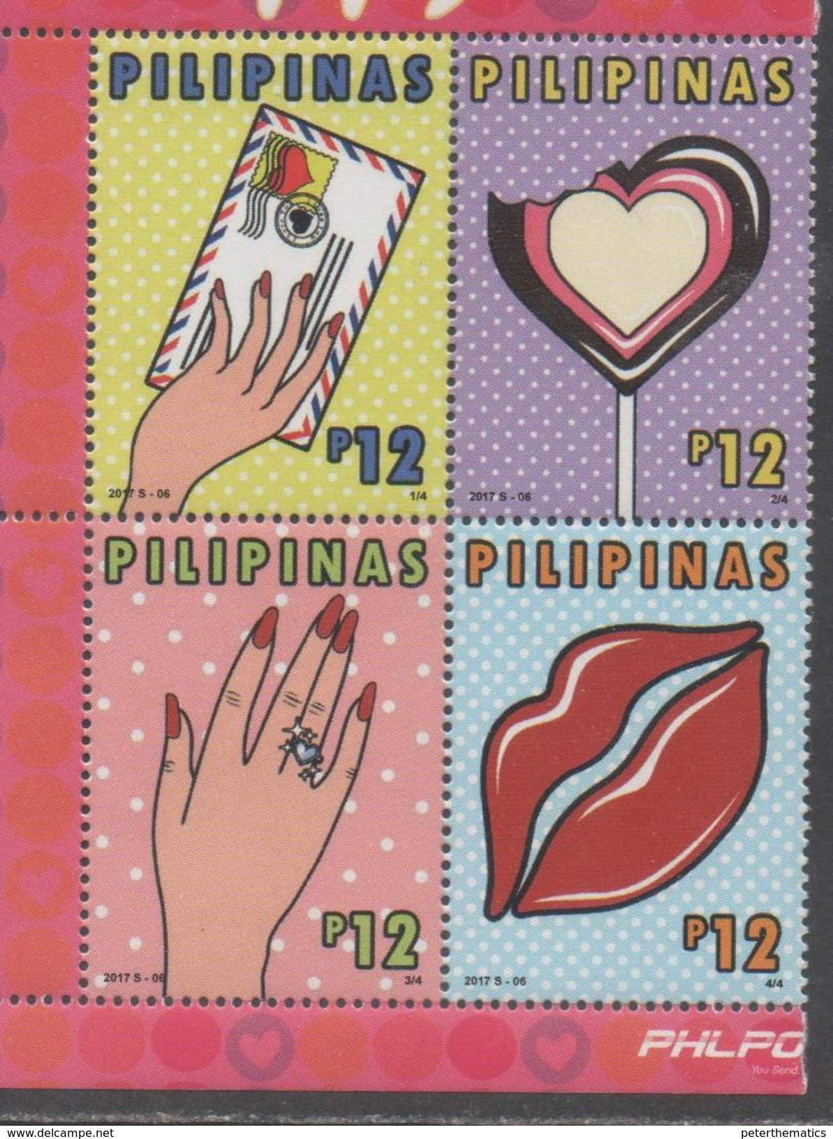 PHILIPPINES, 2017, MNH, VALENTINES DAY, SWEETS, RINGS,4v - Other & Unclassified