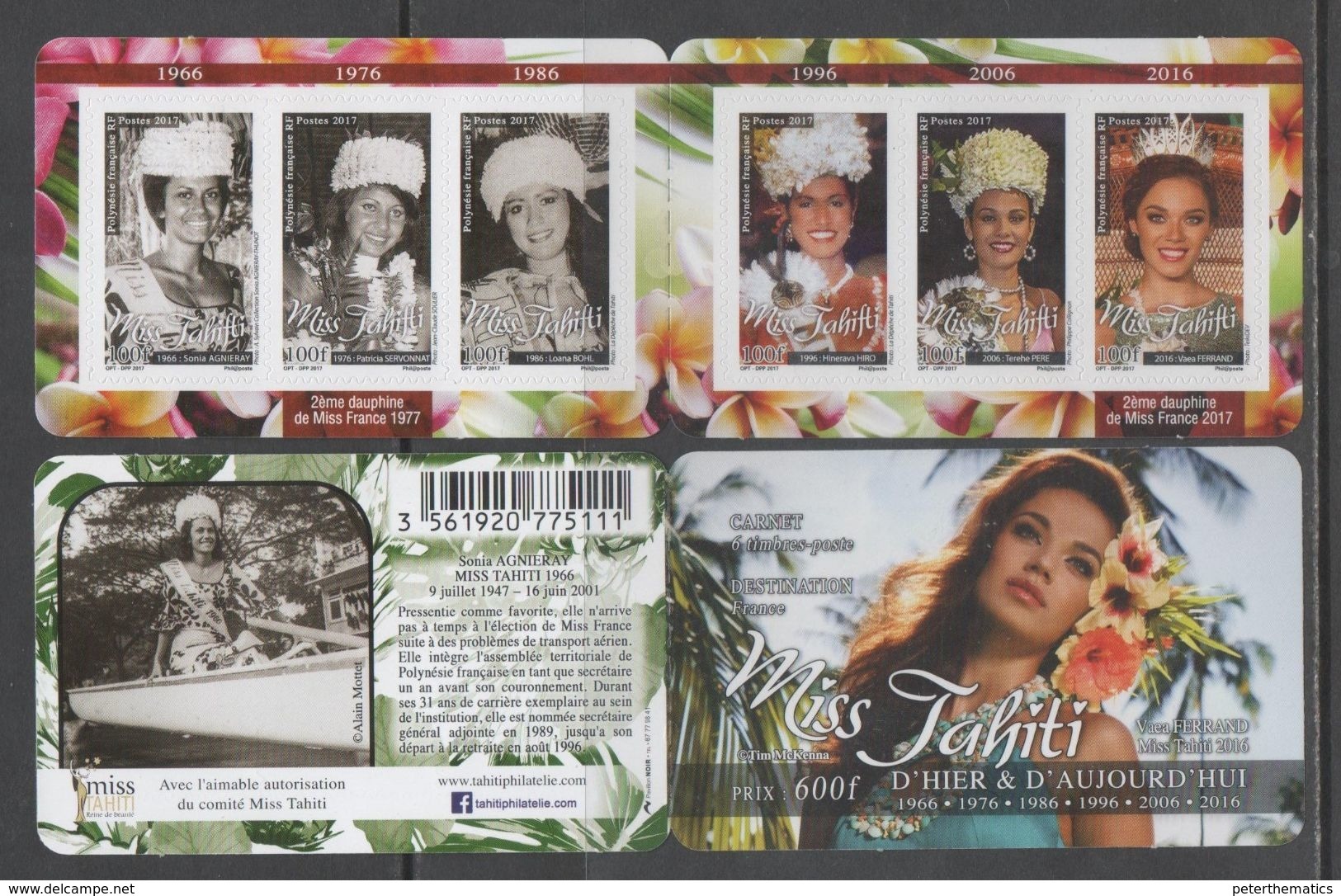 FRENCH POLYNESIA ,2017, MNH, MISS TAHITI, MISS TAHITIS OF TODAY AND THE PAST,  BOOKLET - Ohne Zuordnung