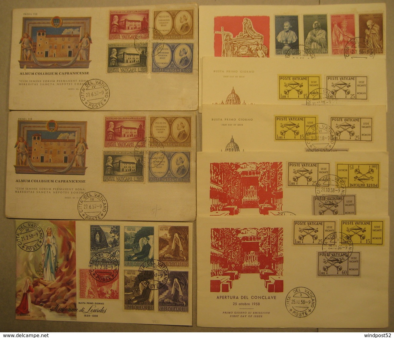 CITTA' DEL VATICANO - CDV 61 FDC DAL 1958 AL 2004 EDIZIONI DIVERSE - Alla Rinfusa (max 999 Francobolli)