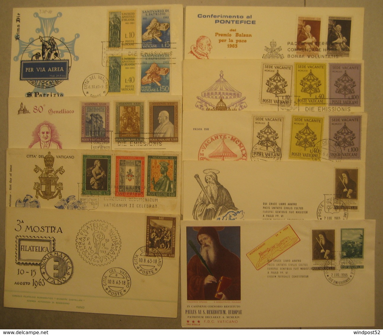 CITTA' DEL VATICANO - CDV 61 FDC DAL 1958 AL 2004 EDIZIONI DIVERSE - Alla Rinfusa (max 999 Francobolli)