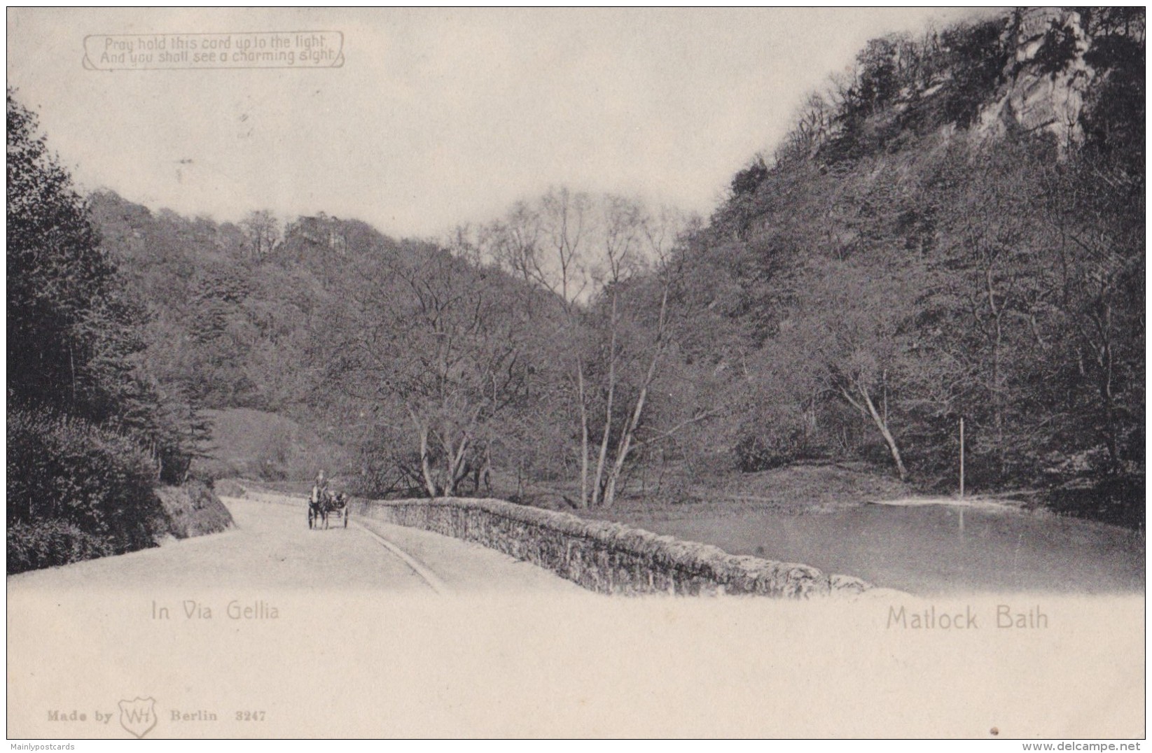 AO80 In Via Gellia, Matlock Bath - 1904 Hold To Light Postcard - Derbyshire