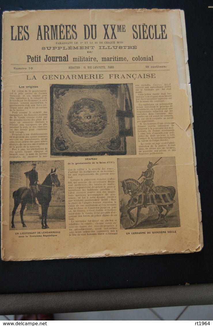 Les Armées Du XXème Siècle LA GENDARMERIE FRANCAISE - Petit Journal Militaire, Maritime, Colonial - Supplément Illustré - Non Classificati