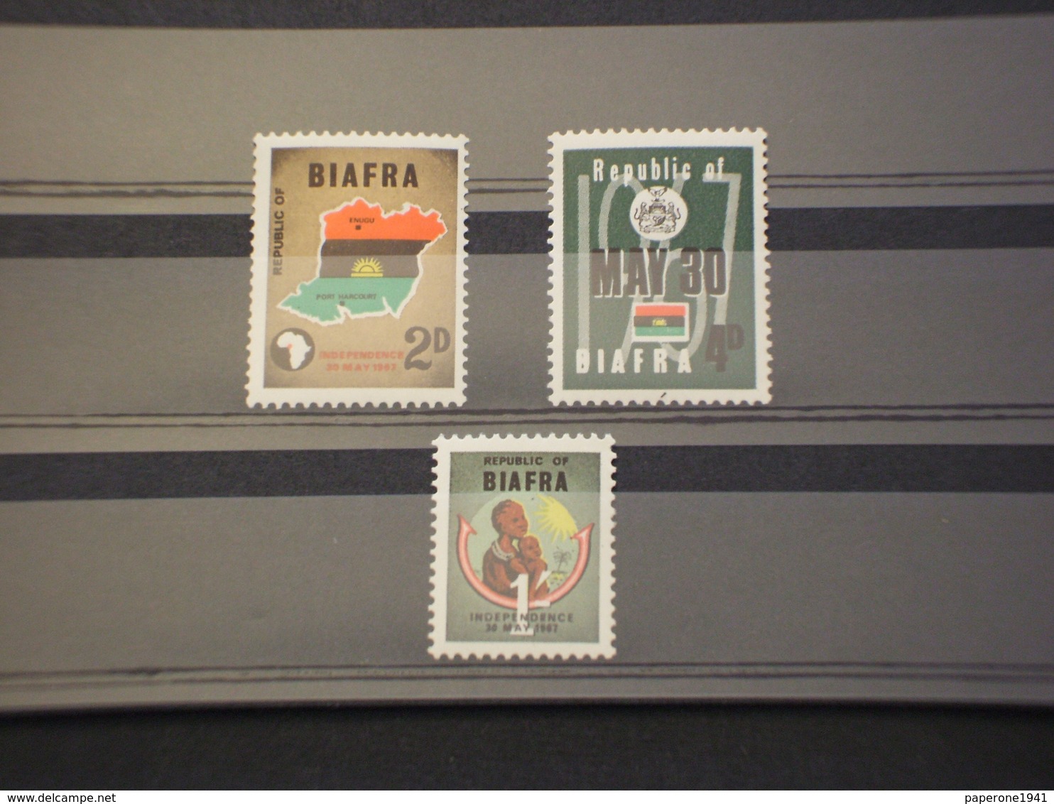 NIGERIA - BIAFRA - 1968 INDIPENDENZA 3 VALORI(alcune Pieghette) - NUOVI(++) - Nigeria (1961-...)