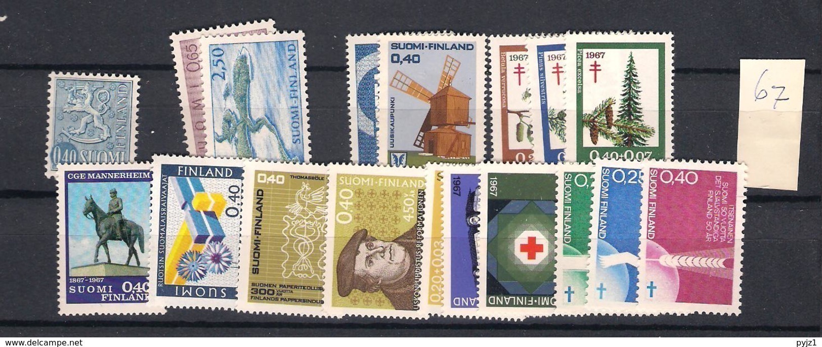 1967 MNH Finland, Year Complete According To Michel, Postfris - Full Years