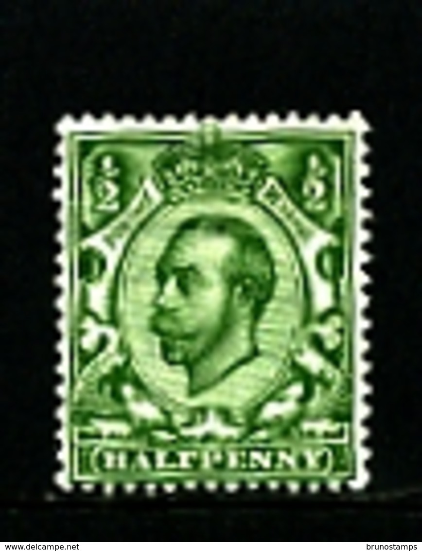 GREAT BRITAIN - 1912  KGV  DOWNEY  1/2d  GREEN  DIE B  WMK IMPERIAL CROWN  MINT   SG 325 - Nuovi