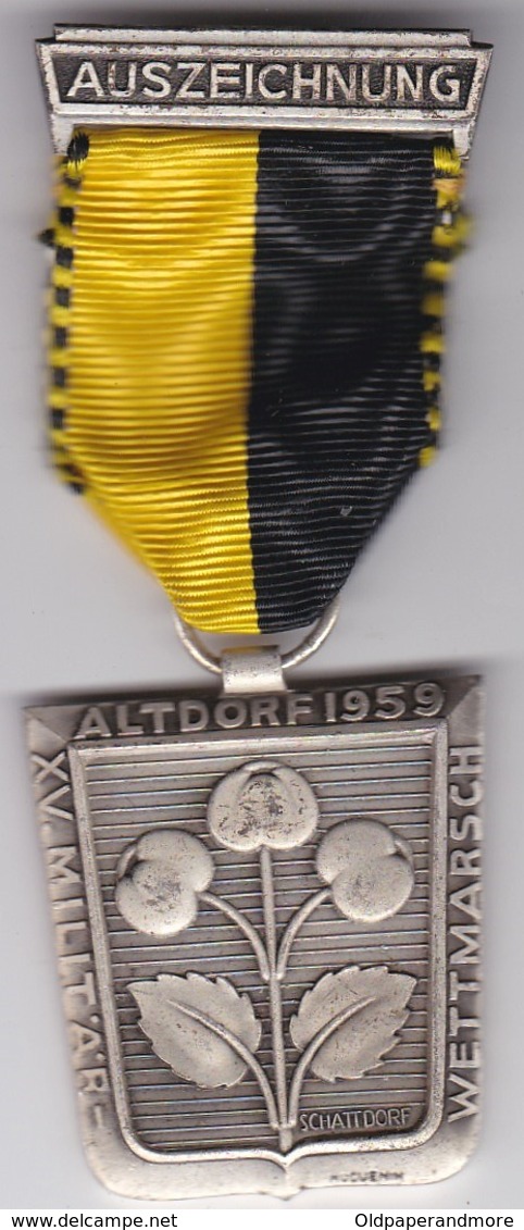 SWITZERLAND   -  MEDAL - AUSZEICHNUNG - XV MILITAR  WETTMARSCH - ALTDORF - 1959 - Athletics