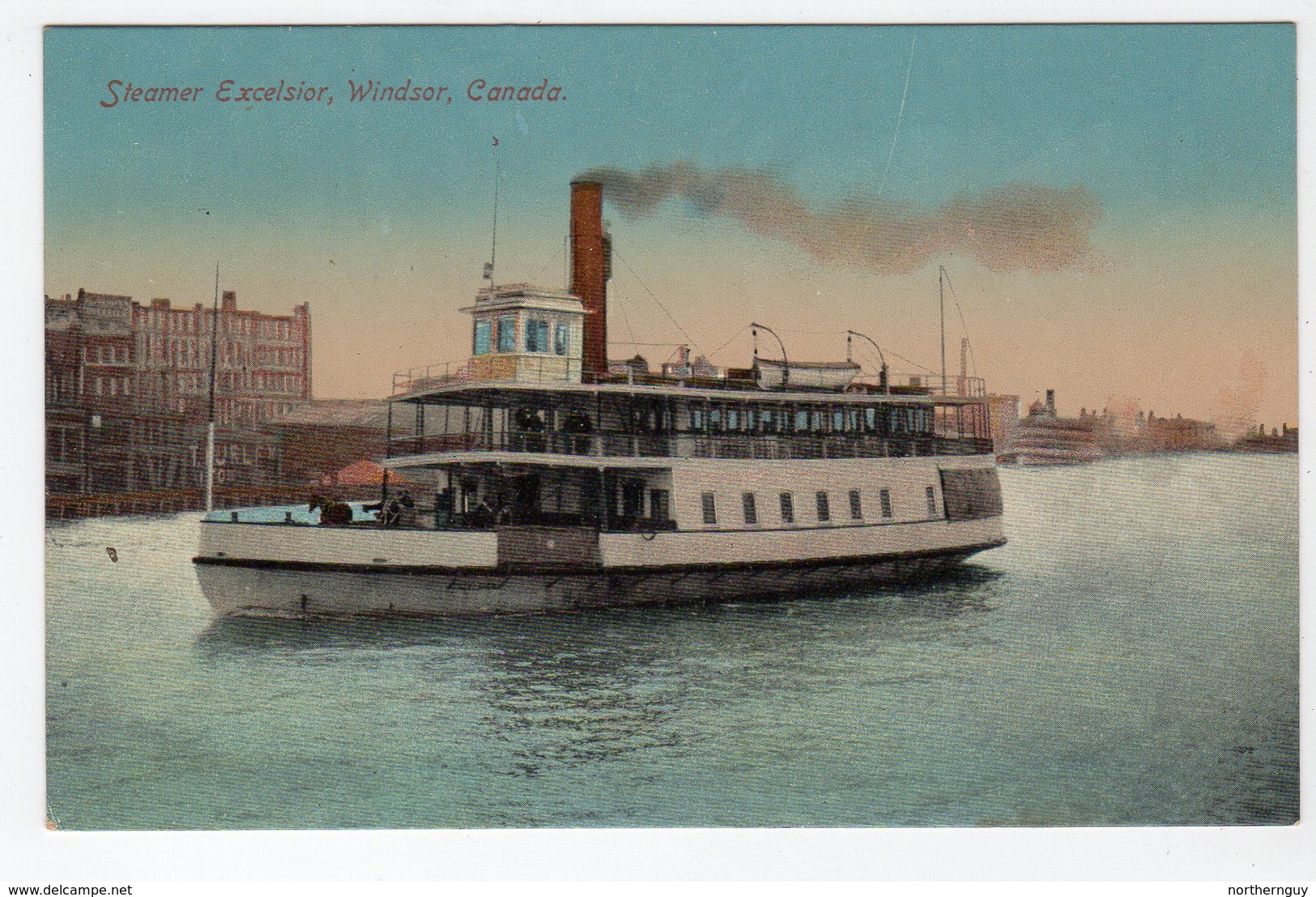 WINDSOR, Ontario, Canada. Ferry Steamer "Excelsior", Windsor, Canada", Pre-1920 Stedman Bros Postcard, Essex County - Windsor