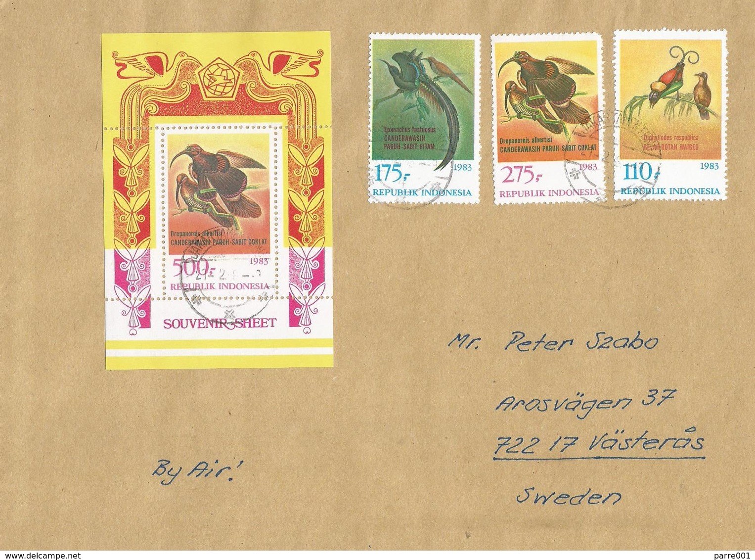 Indonesia 1983 Djakarta Bird Of Paradise Michel Block 53 Cover. Rare - Indonésie