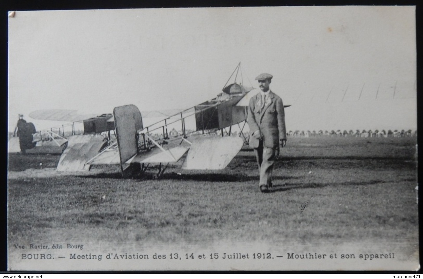 01 CPA BOURG EN BRESSE MEETING D'AVIATION JUILLET 1912 MOUTHIER ET SON APPAREIL - Autres & Non Classés